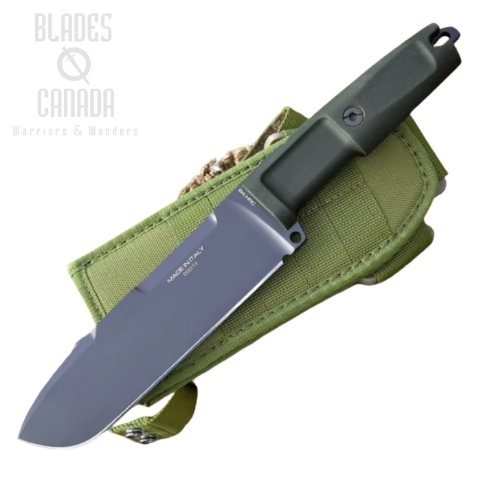 Extrema Ratio Ontos II Fixed Blade Knife, S600 Black, Forprene Green, Cordura Sheath